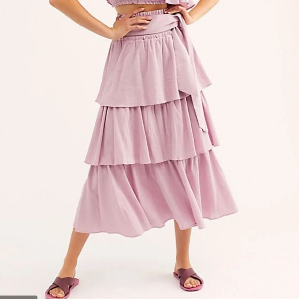 NEW Free People Go For Drama Tiered Skirt Size S Z14-42